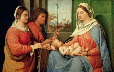Madone et enfant avec des saints